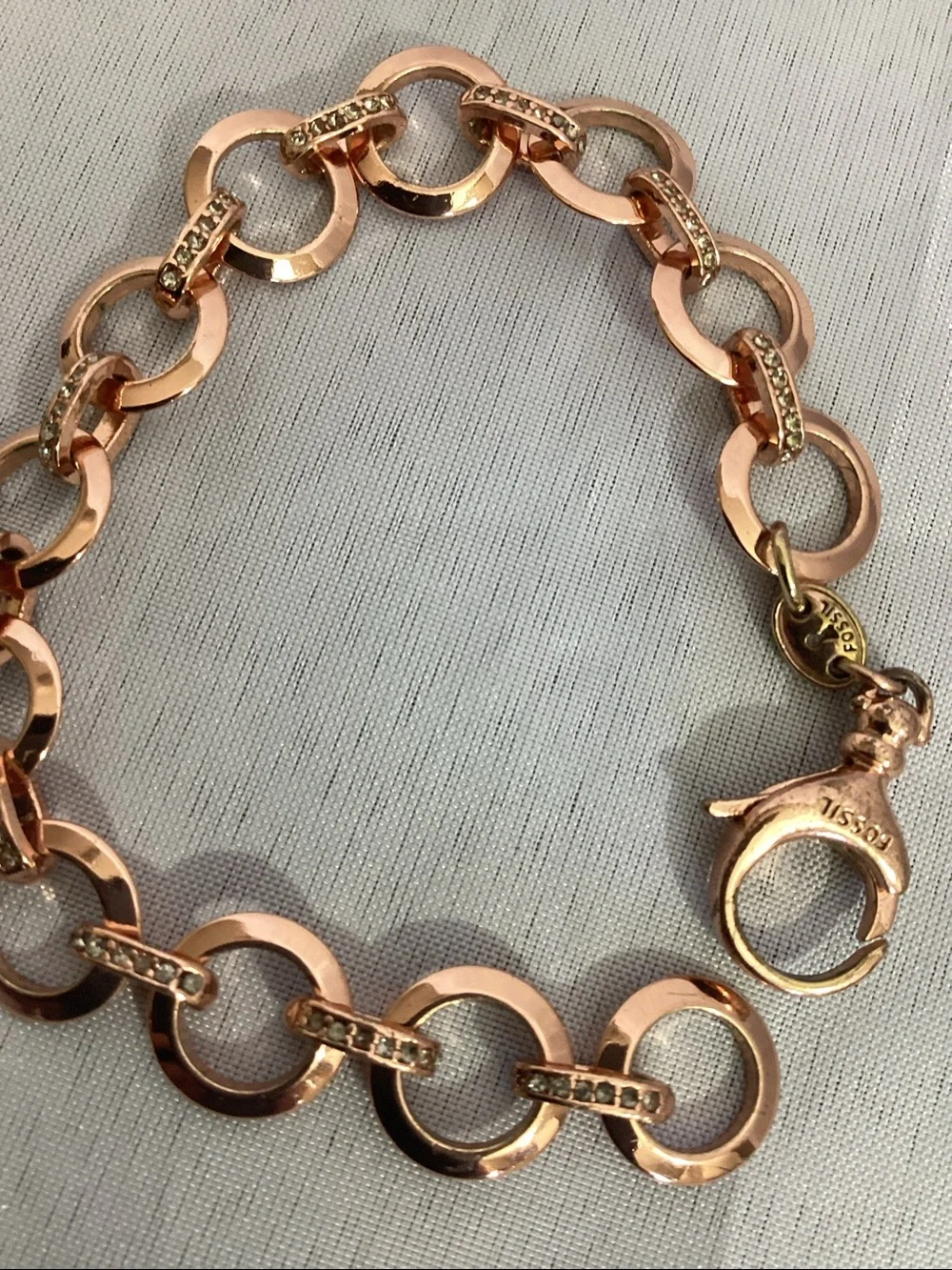 Fossil Rose Gold Linked Chain Bracelet bundle